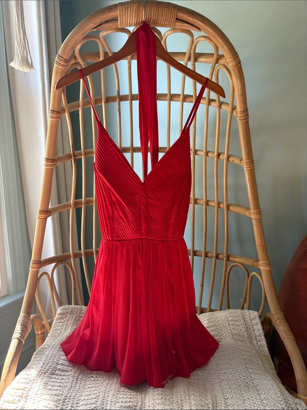 DO+BE Red/Orange Pleated Romper Dress